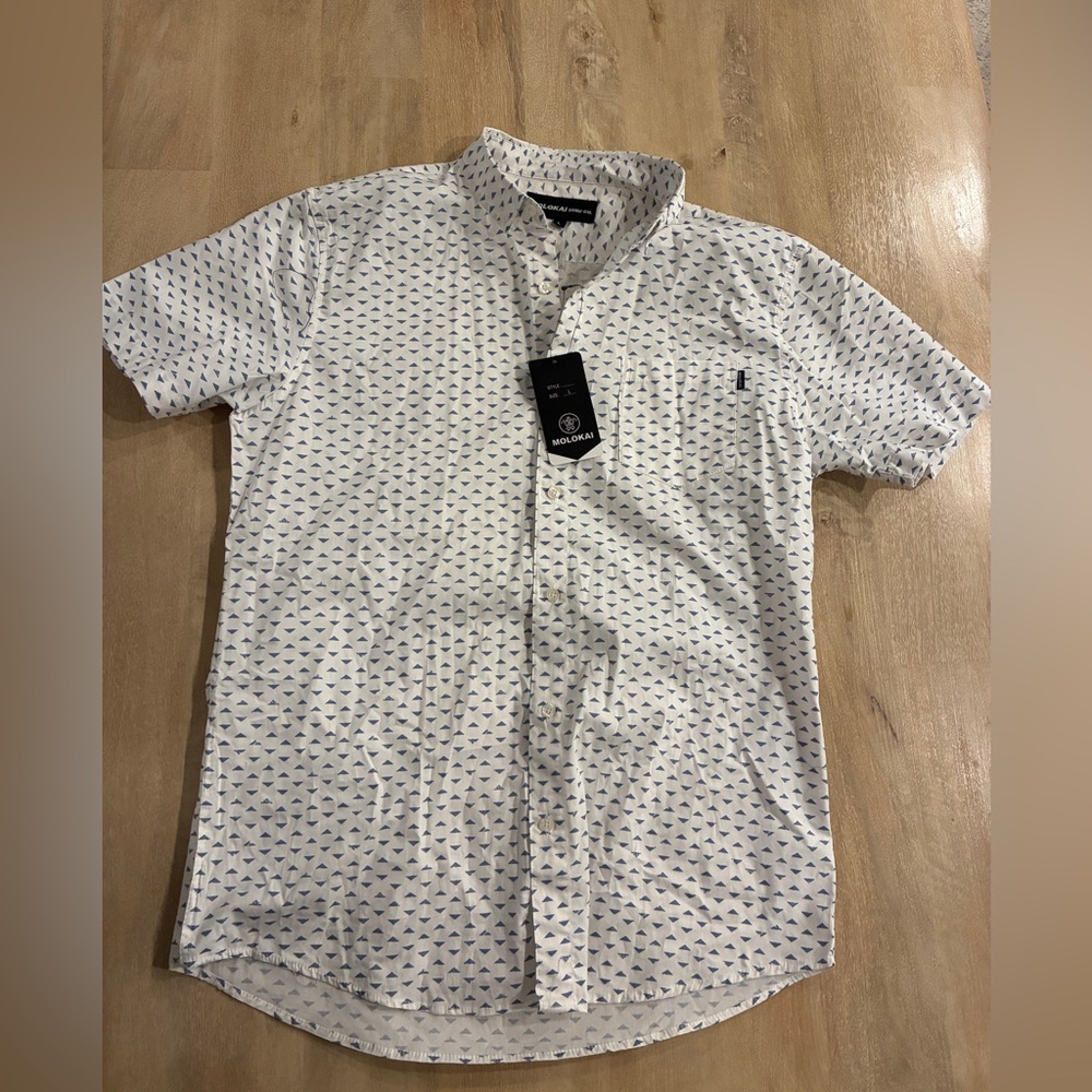 Men's White Patterned Casual Shirt